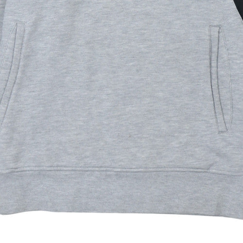 Adidas Men’s Grey Pullover Hoodie Size M Sports Fleece Sweatshirt