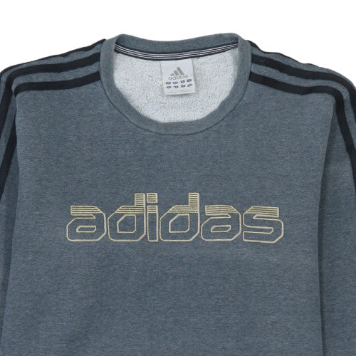 Adidas Men’s Grey Crew Neck Pullover Sweatshirt Size S