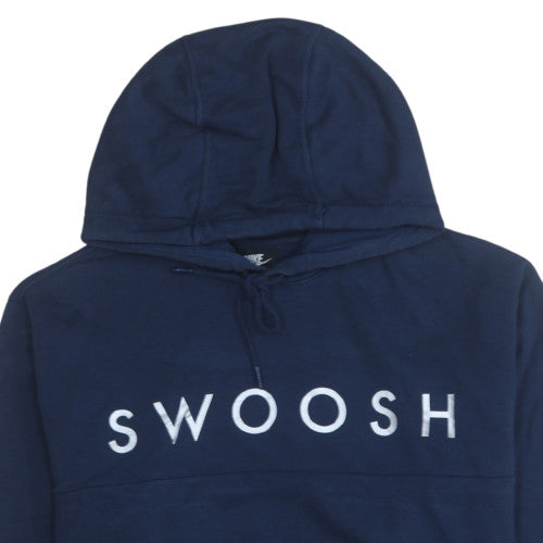 Nike Women's Navy Blue Pullover Hoodie Medium Swoosh Logo