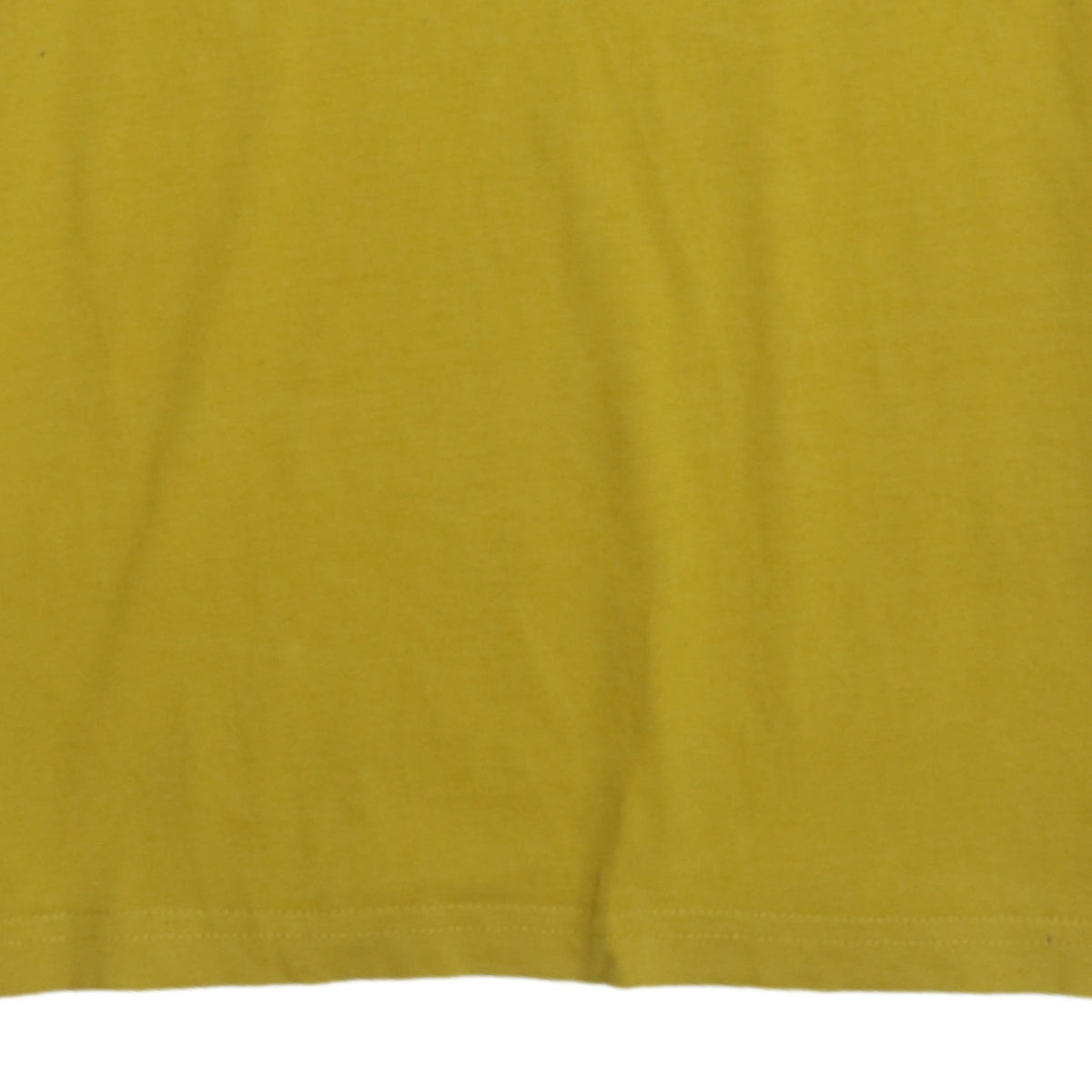 Champion Men's Yellow Small Crew Neck Cotton T-Shirt