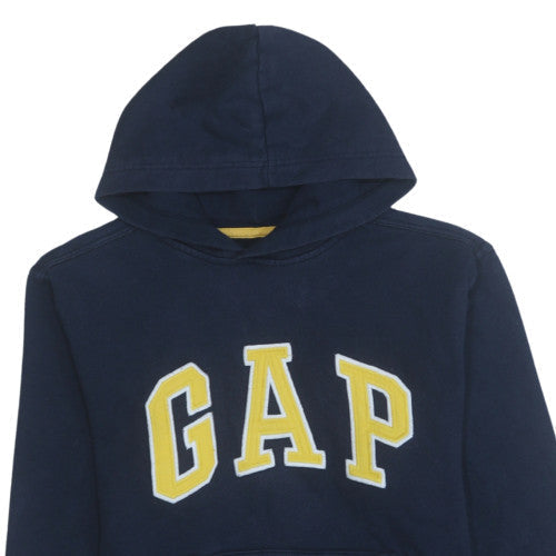 Gap Boys Blue XL Pullover Fleece Hoodie with Yellow Logo