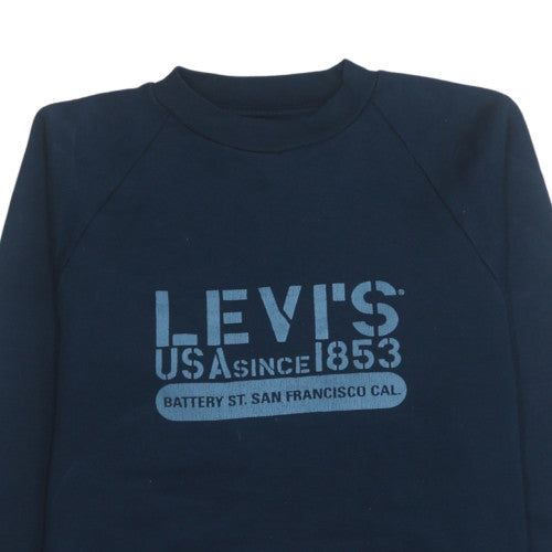 Levi's Men's Blue Crew Neck Pullover Graphic Sweatshirt M