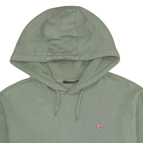 Napapijri Men’s Green Pullover Hoodie Fleece Lined M Excellent
