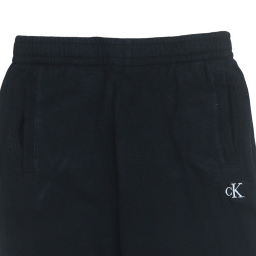Calvin Klein Men’s Black Sweatpants S Regular Fit Elastic Waist Fleece