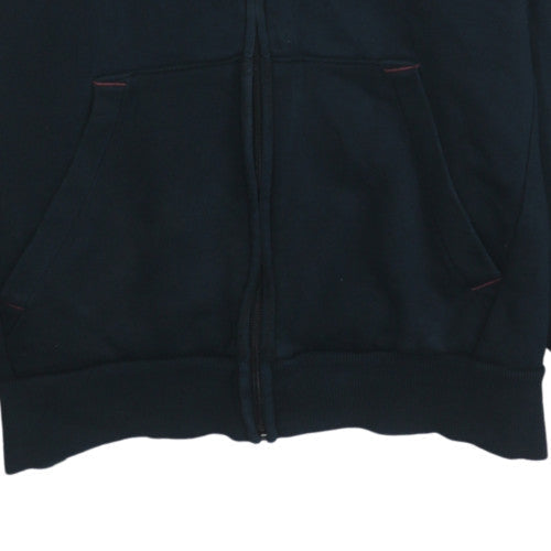 Puma Womens Black Full Zip Hoodie Size M Logo Graphic Sweatshirt