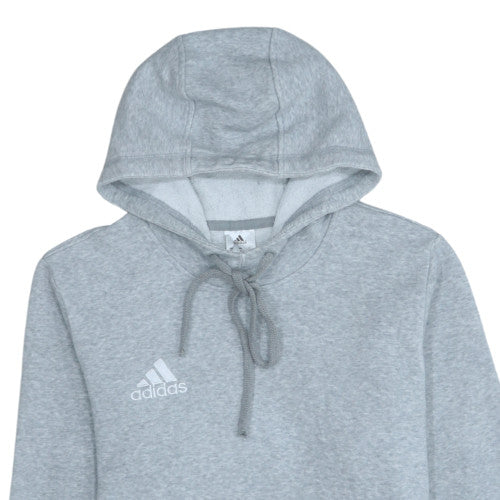 Adidas Men's Grey Small Pullover Hoodie Logo Fleece Sweatshirt