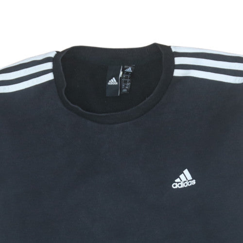 adidas Mens Black Crew Neck Long Sleeve Pullover Sweatshirt L
