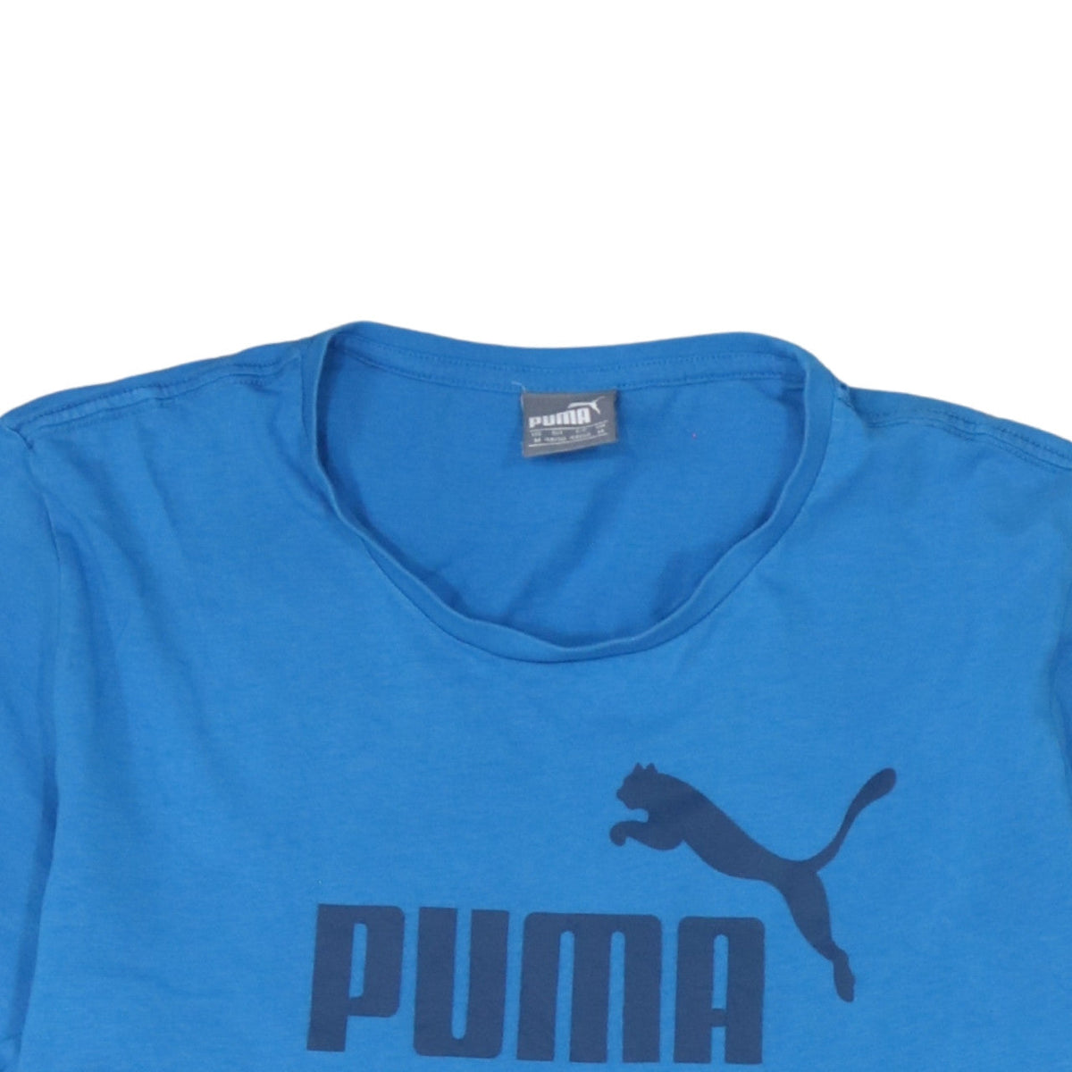 Puma Men's Blue Graphic Logo Cotton T-Shirt Size M