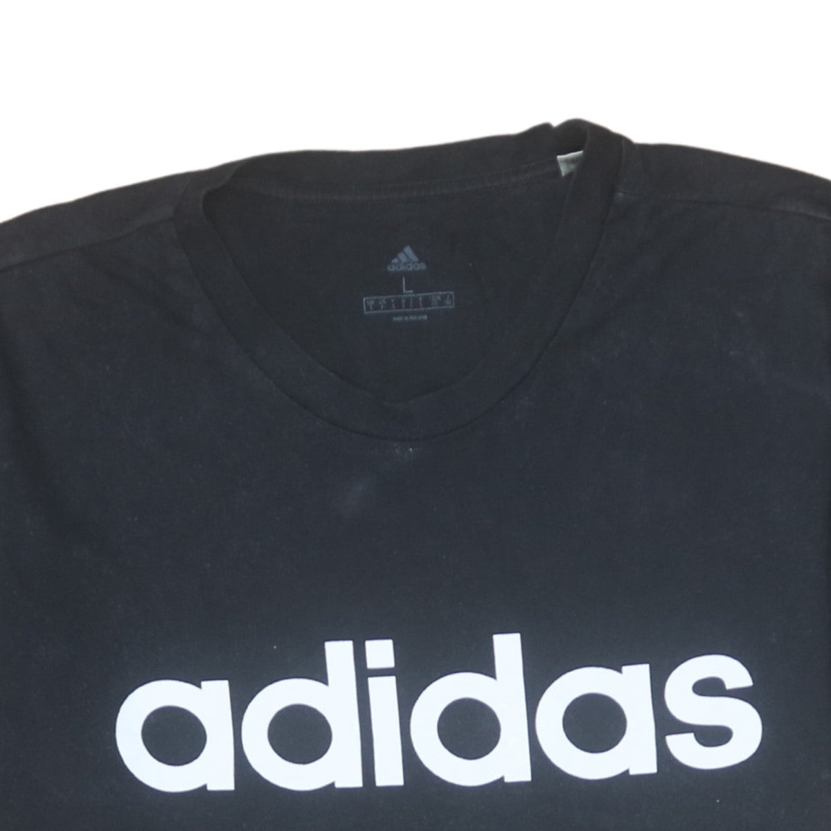 adidas Men's Black Large Graphic Logo Short Sleeve T-Shirt