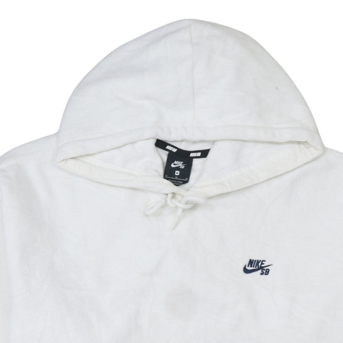 Nike SB Men's White Medium Pullover Hoodie with Zip Pocket