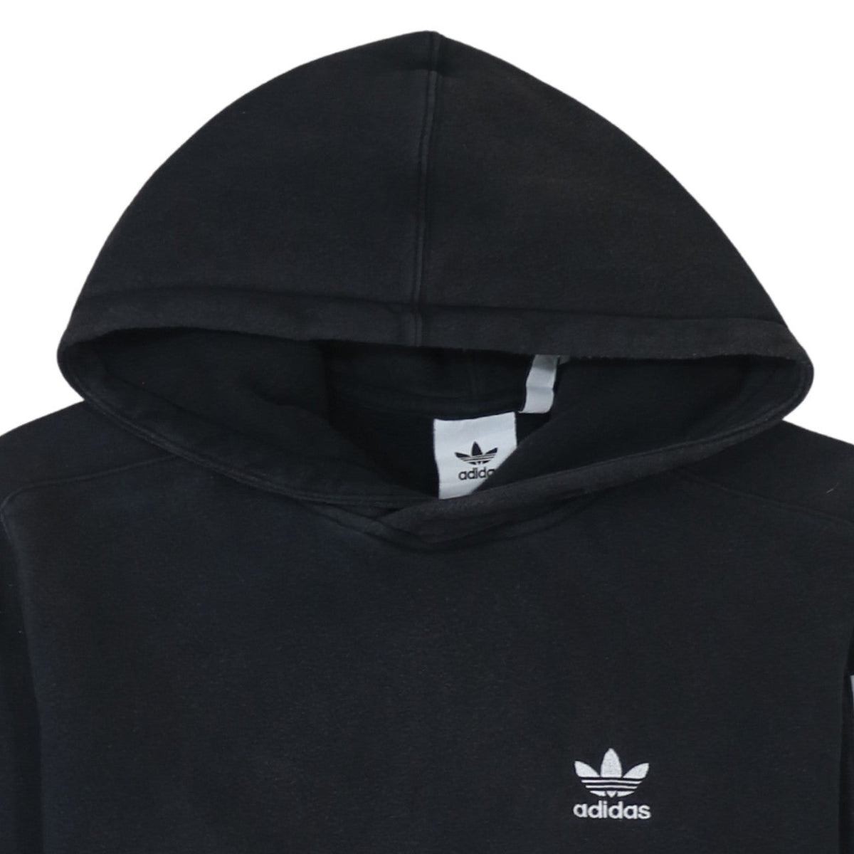 adidas Mens Black Pullover Hoodie Small Logo Fleece Sweatshirt