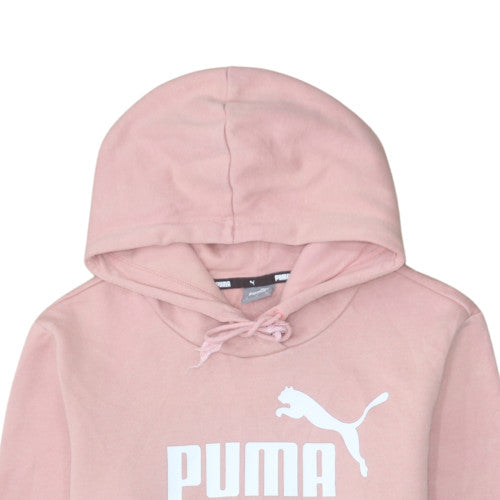 Puma Womens Pink Pullover Hoodie M Logo Hooded Sweatshirt