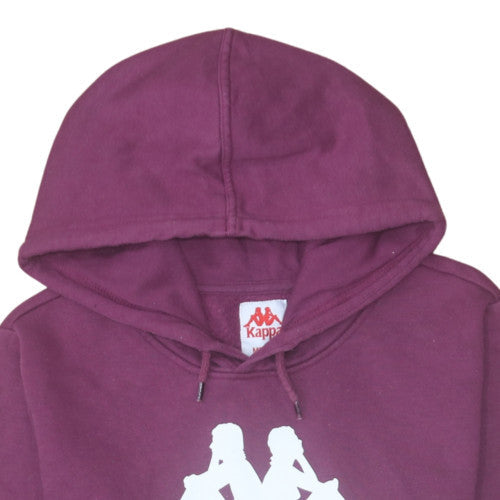 Kappa Women’s Purple Pullover Hoodie Medium Cotton Blend Logo Hooded Sweatshirt