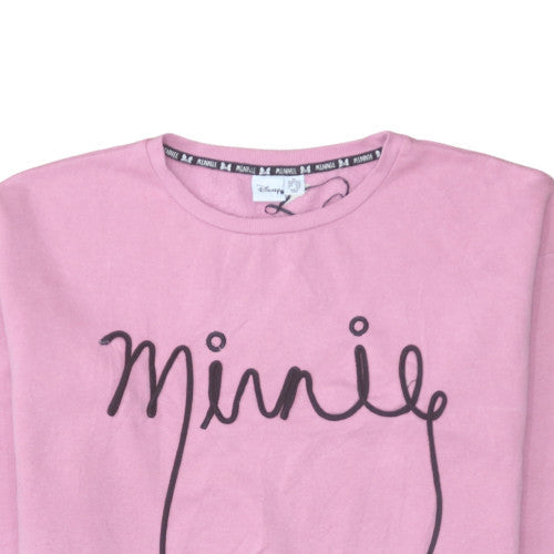 Disney Women Pink Minnie Sweatshirt XL Crew Neck Pullover