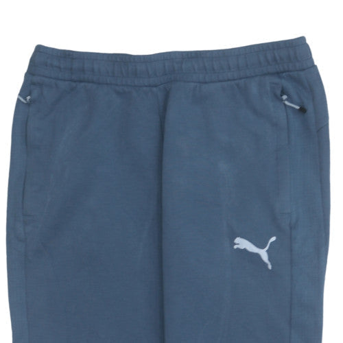 Puma Men Blue Jogger Sweatpants L Elastic Waist Tapered Fit Activewear