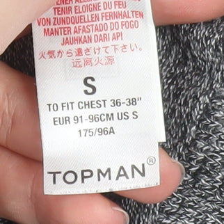 Topman Men's Grey Cotton Crew Neck Jumper Size S