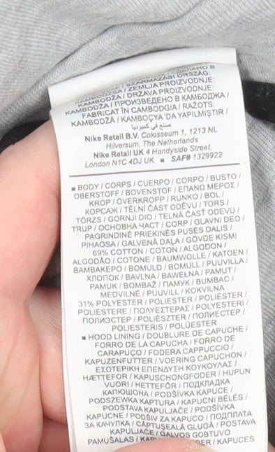 Nike Boys Grey Hooded Tech Fleece Track Jacket M 11-12 Years