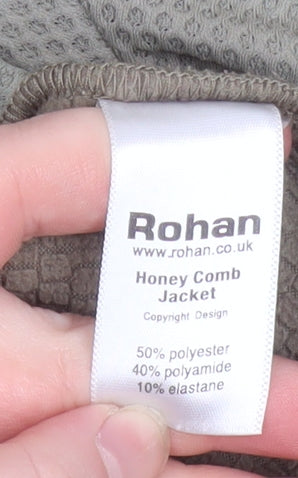 Rohan Womens Green Honeycomb Softshell Jacket Size M Lightweight Zip