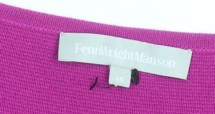 Fenn Wright Manson Women’s Pink Black Colourblock Wool Shift Dress Size 14