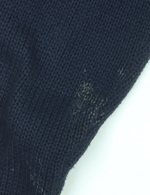 Isle Women's Blue Cotton Zip Up Knit Jacket Size S 10-12
