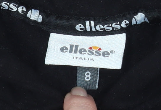 Ellesse Womens Black Size 8 Hoodie Zip Jacket Casual Sportswear