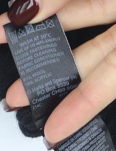 Marks & Spencer Women's Black Wool Biker Jacket Size 8