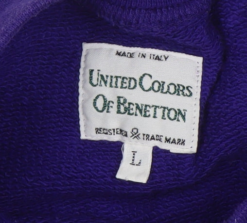 United Colors of Benetton Womens Purple Cotton Pullover Sweatshirt L