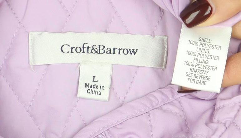 Croft & Barrow Women's Purple Quilted Sleeveless Waistcoat L