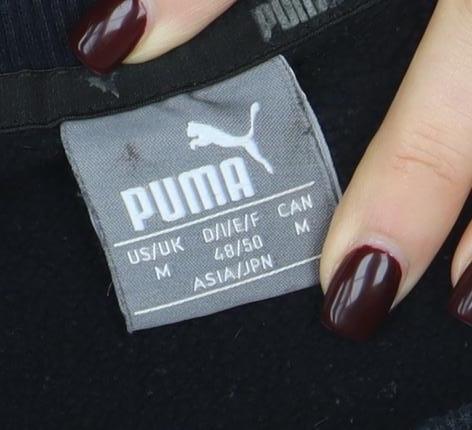 Puma Men's Black Crew Neck Logo Pullover Sweatshirt Size M
