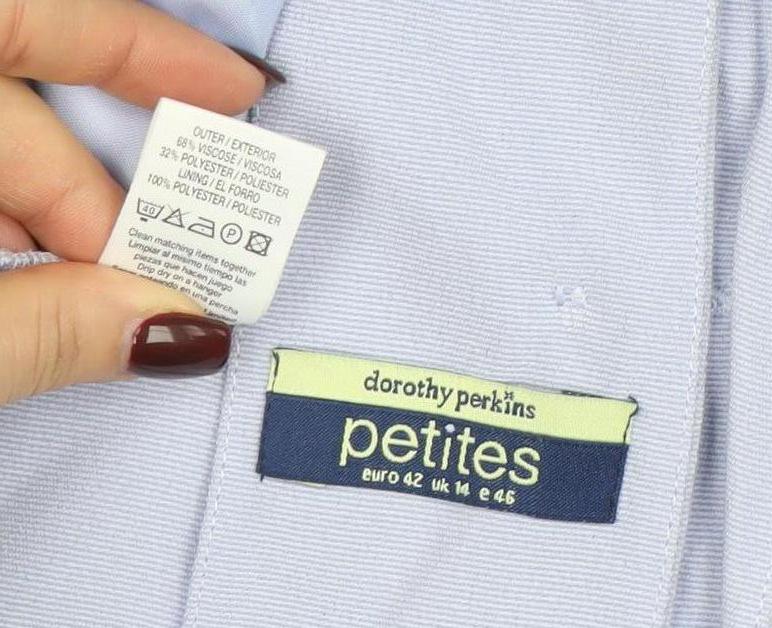 Dorothy Perkins Petites Blue Short Sleeve Blazer UK 14 Women’s Jacket