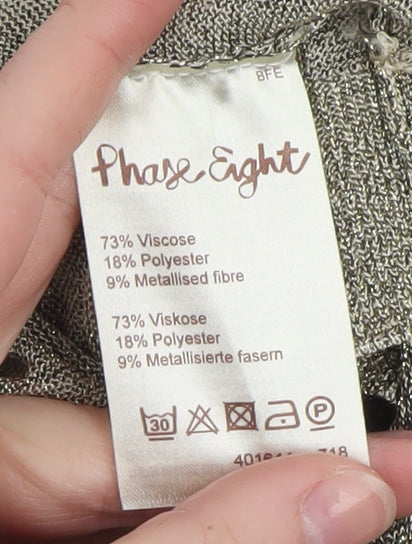Phase Eight Women's Silver Metallic Shrug Cardigan Size 14