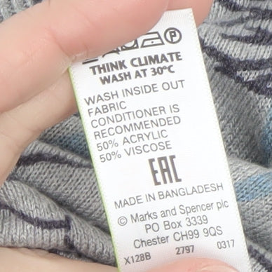 Marks & Spencer Women’s Grey Floral Crew Neck Jumper Size 12