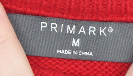 Primark Women Red Fit & Flare Christmas Knit Dress M