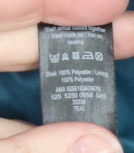 George Women's Teal Long Polyester Overcoat Size 16 Classic Style