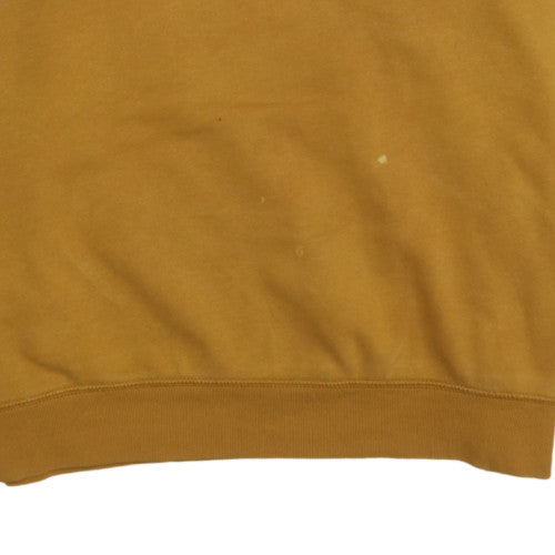 Gap Women Mustard Yellow Pullover Sweatshirt L Crew Neck Cotton Blend