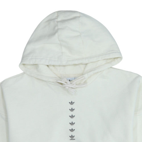 Adidas Women White Pullover Hoodie Size 18 Cotton Fleece