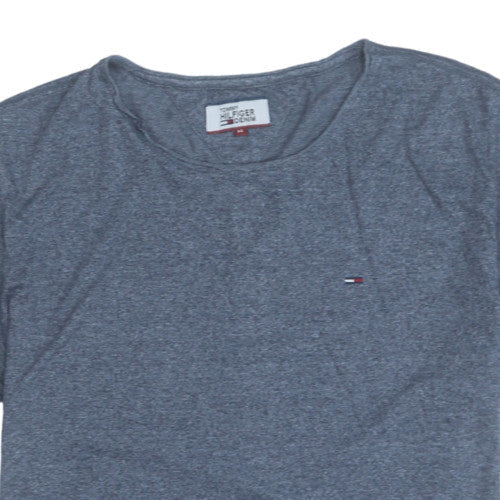 Tommy Hilfiger Men's Grey Cotton Crew Neck Short Sleeve T-Shirt M