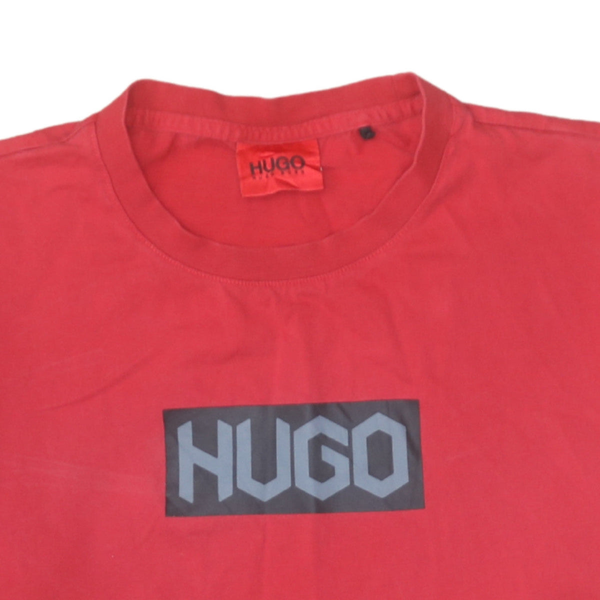 Hugo Boss Mens Red Logo Crew Neck Short Sleeve T-Shirt Size L