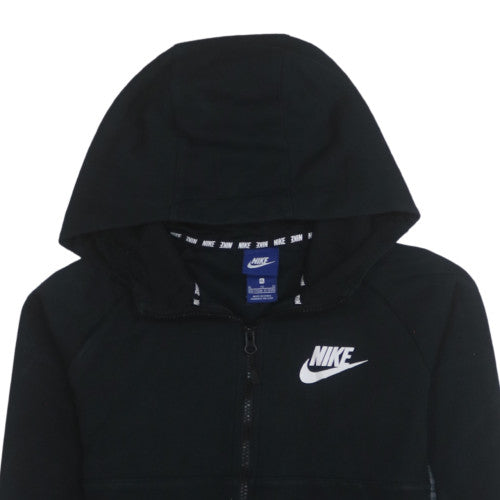Nike Boys Black XL Full Zip Hoodie with White Logo - 13-15 Years