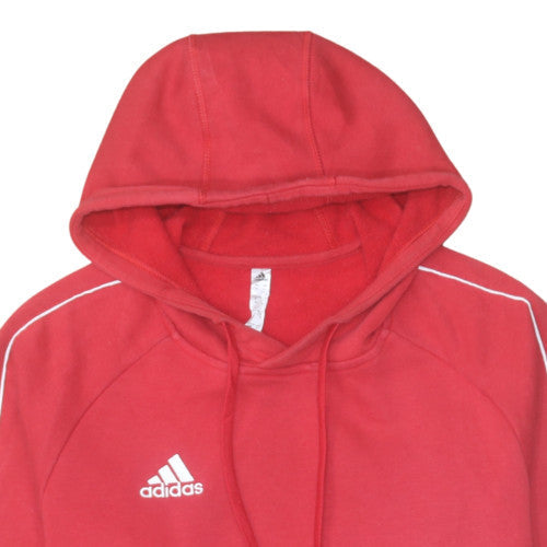 Adidas Men's Red Pullover Hoodie Size M Sports Fleece Sweatshirt