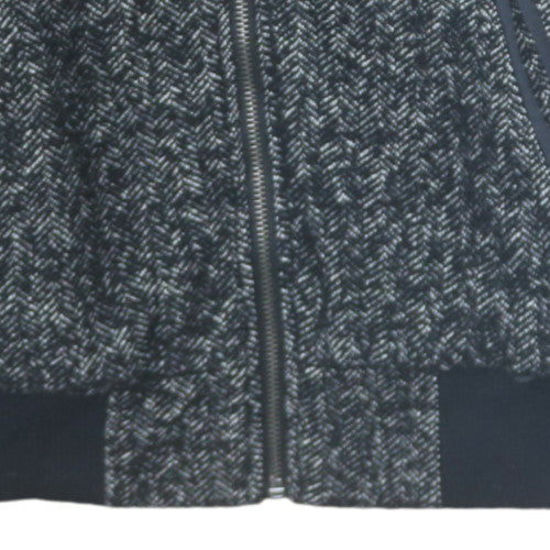 Vans Men's Black Herringbone Wool Blend Bomber Jacket Size M