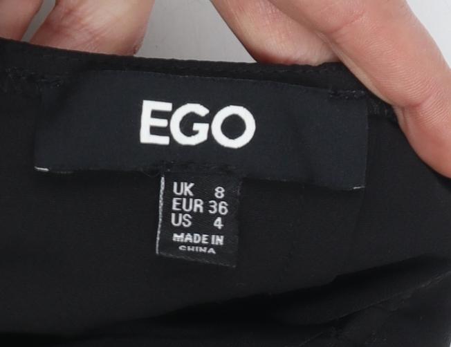 EGO Women’s Black Size 8 Halter Bodycon Party Dress