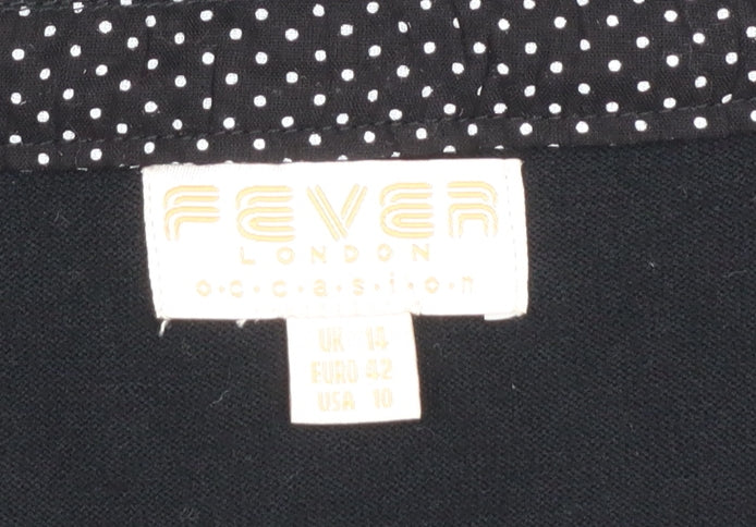 Fever London Women's Black Cardigan Size 14 Scoop Neck Lightweight Knit