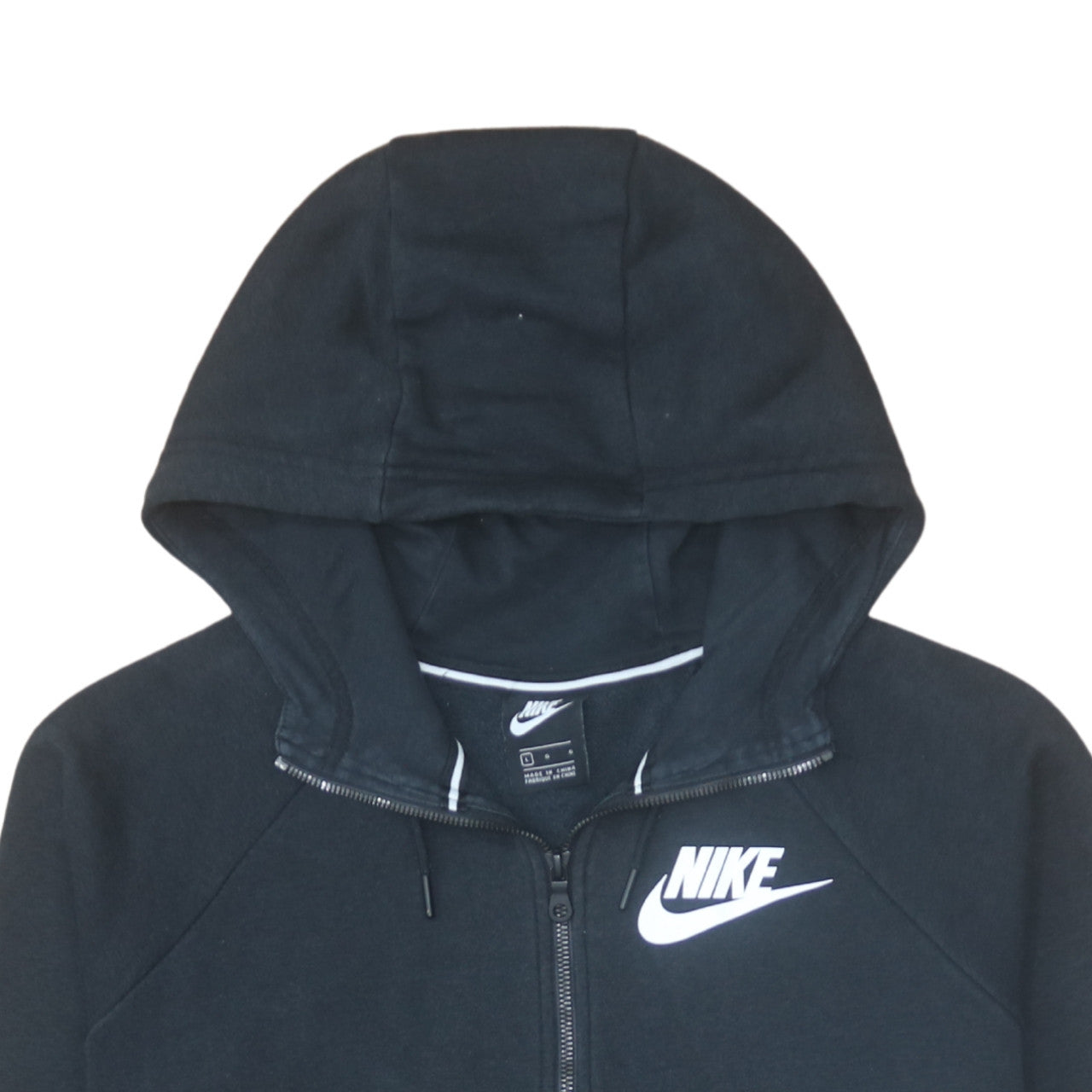 Nike Men's Black Full Zip Hoodie L Regular Fit Sportswear