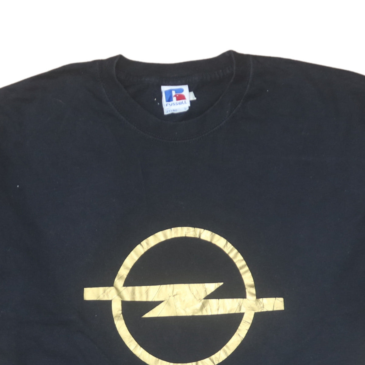 Russell Mens Black Opel Logo Graphic T-Shirt Size L