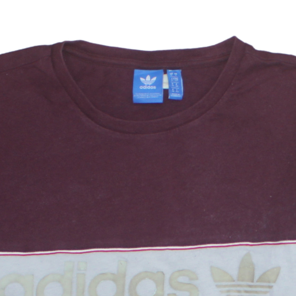 Adidas Women’s Brown Colourblock Cotton T-Shirt Size 10