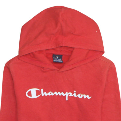 Champion Girls Red XL Pullover Hoodie 13-14 Years Cotton Blend Fleece