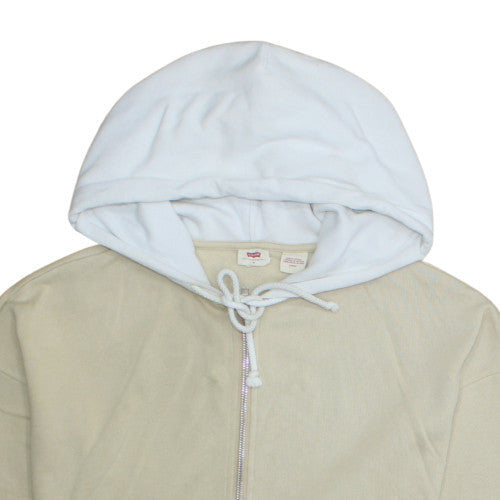 Levi's Womens Beige & White Full Zip Hoodie Size S