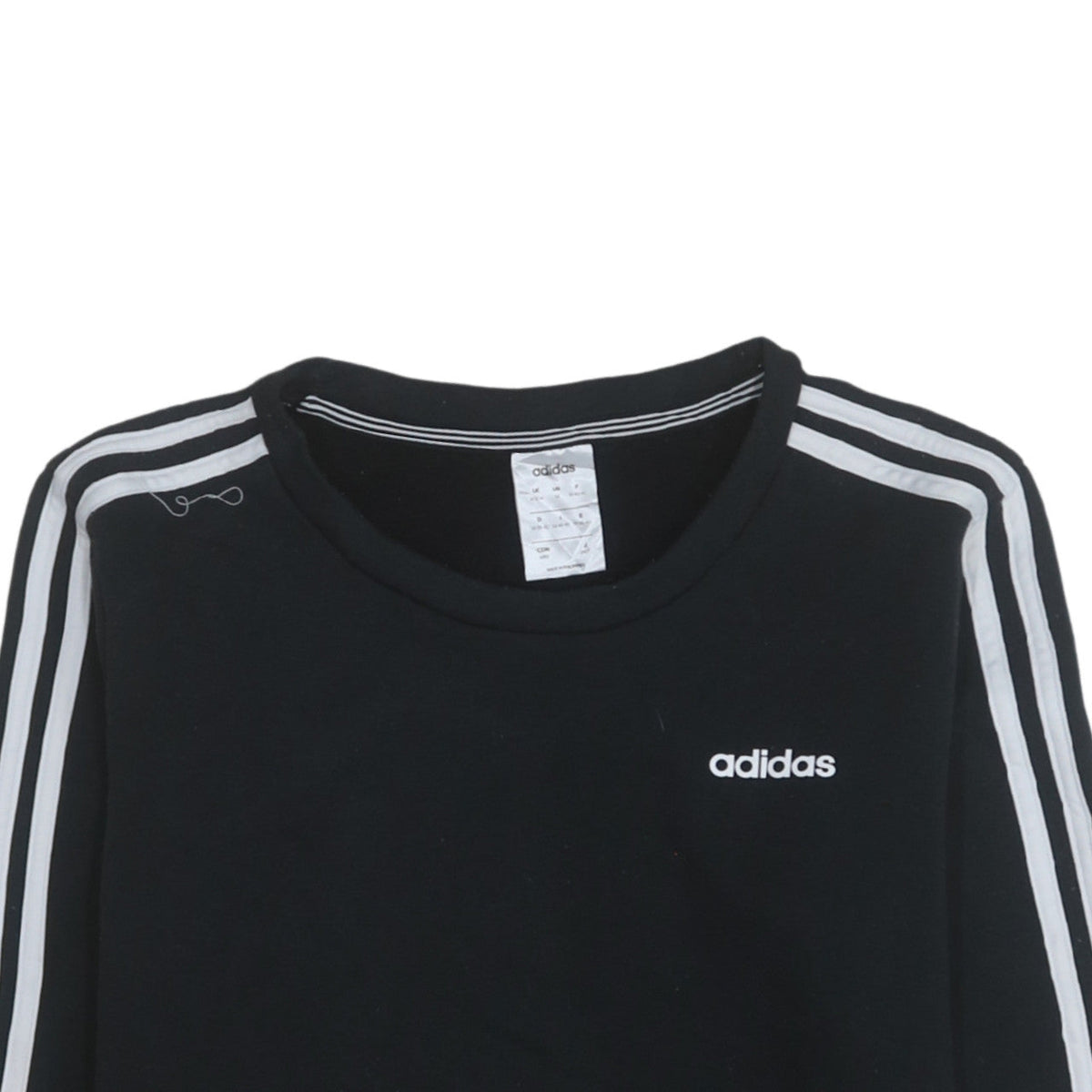 Adidas Women Black Crew Neck Long Sleeve Pullover Sweatshirt Size 12-14