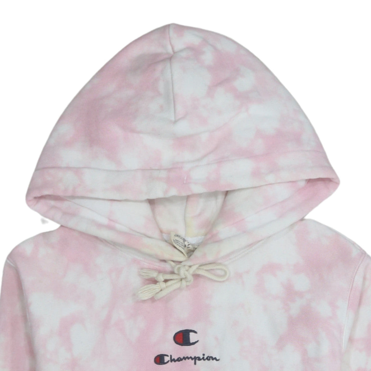 Champion Womens Pink Tie Dye Pullover Hoodie XS Cotton Blend